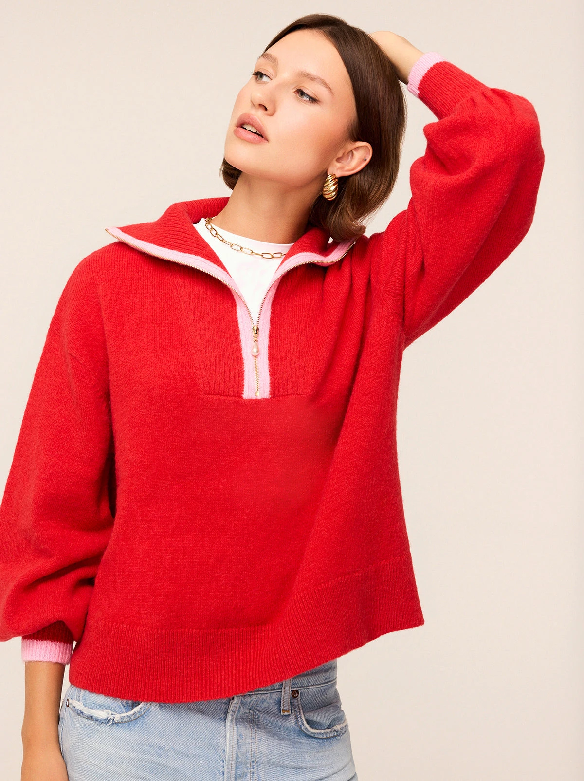 Lorna Red Wool Alpaca Blend Sweater 1 Lorna Red Wool Alpaca Blend Sweater