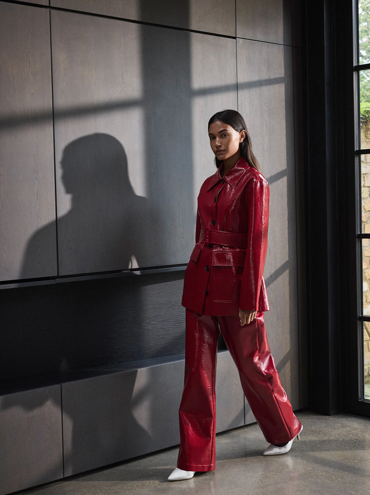 Remi Red Vinyl Trousers 5 Remi Red Vinyl Trousers - Image 5