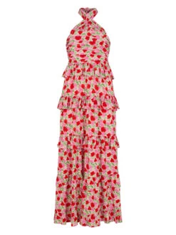 Romily Pink Floral Print Maxi Dress 13 Romily Pink Floral Print Maxi Dress -Kitri Studio 2207122PPFROMILYPINKFLORALMANNEQUINV2