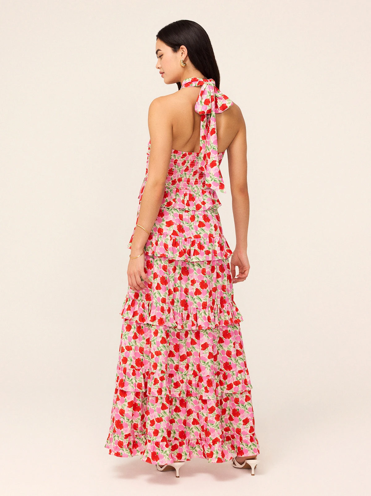 Romily Pink Floral Print Maxi Dress 6 Romily Pink Floral Print Maxi Dress - Image 6