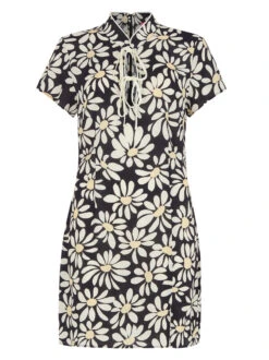 Gretchen Daisy Print Mini Dress -Kitri Studio 2301132BKDGRETCHENDAISYMANNEQUINV2