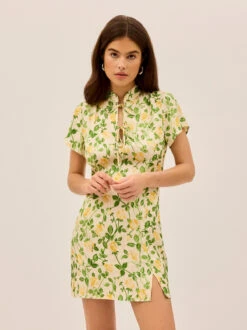 Gretchen Yellow Rose Printed Jacquard Mini Dress 12 Gretchen Yellow Rose Printed Jacquard Mini Dress -Kitri Studio 2301132YR GRETCHENYELLOWROSE 003 V2