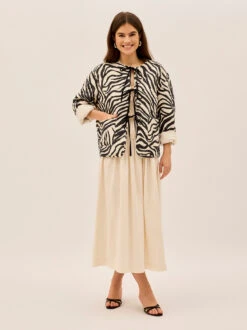 Theodora Cotton Linen Reversible Quilted Jacket 6 Theodora Cotton Linen Reversible Quilted Jacket -Kitri Studio 2304502C THEODORAZEBRA 004 V2