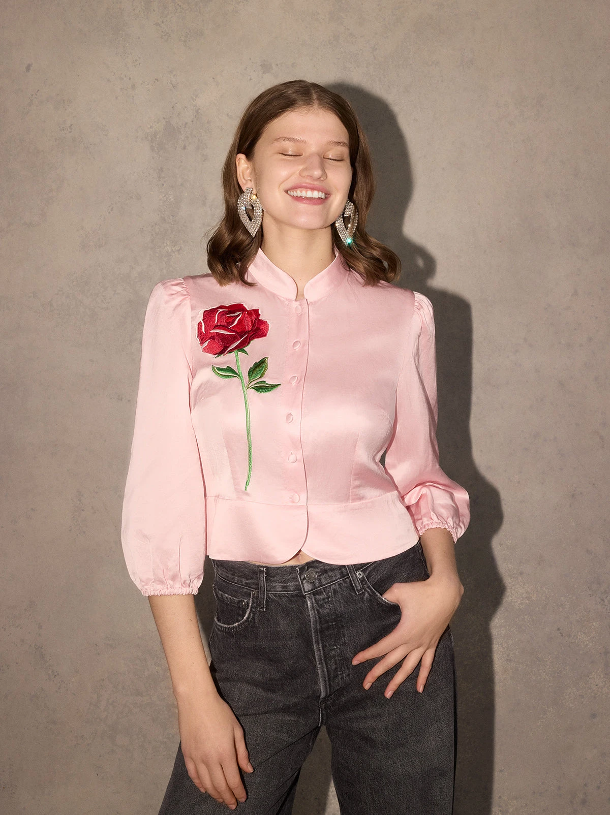 Bettina Pink Rose Embroidered Top 3 Bettina Pink Rose Embroidered Top - Image 3