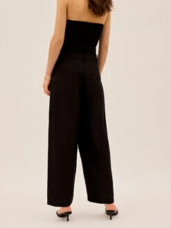Andie Black Linen Blend Barrel Trousers 10 Andie Black Linen Blend Barrel Trousers -Kitri Studio 2310604BK ANDIEBLACK 003 V2