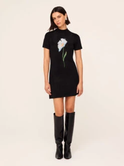 Jamie Black Poppy Knit Mini Dress 6 Jamie Black Poppy Knit Mini Dress -Kitri Studio 2310919BK JAMIE BLACK POPPY 03
