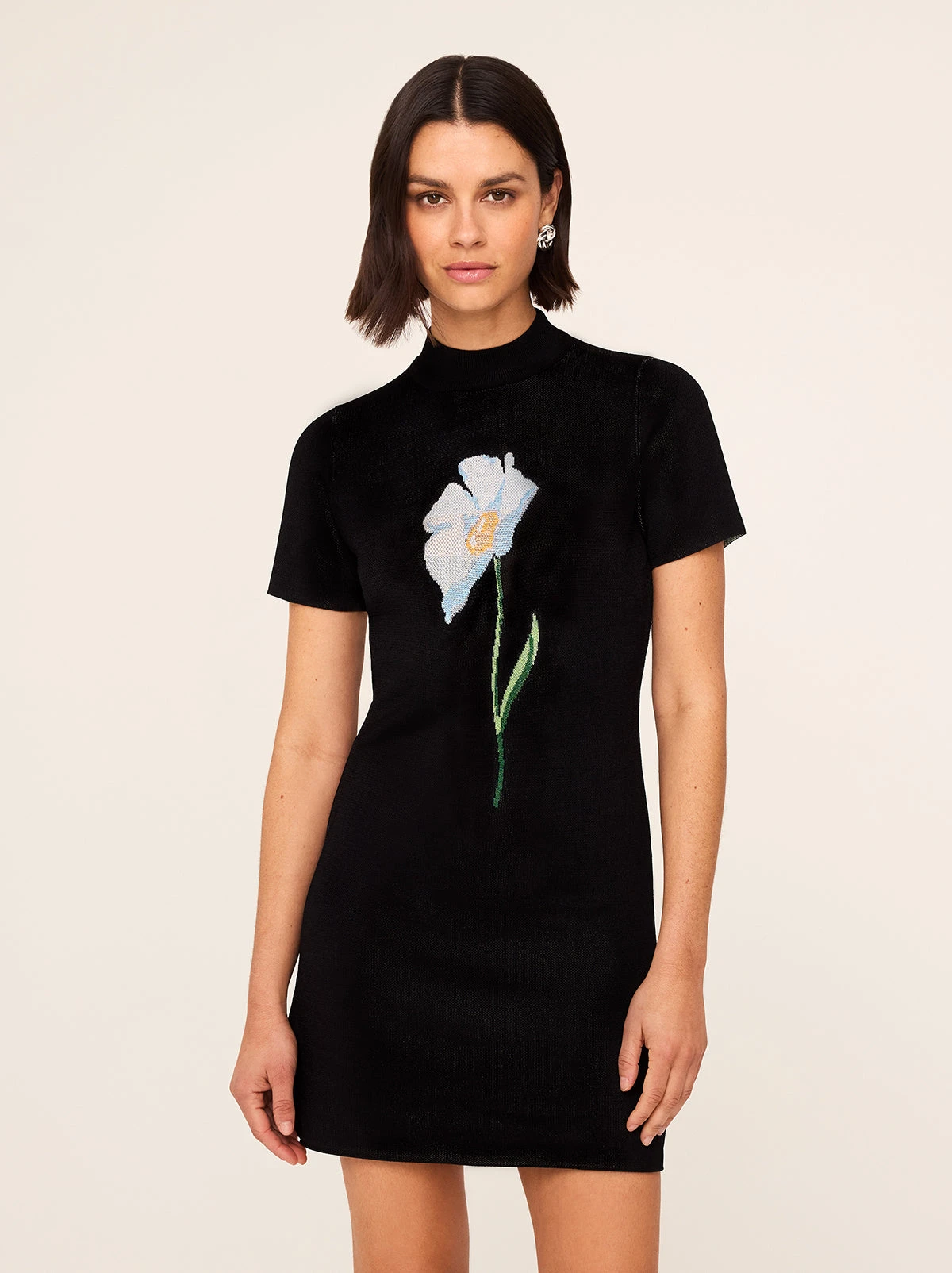 Jamie Black Poppy Knit Mini Dress 1 Jamie Black Poppy Knit Mini Dress