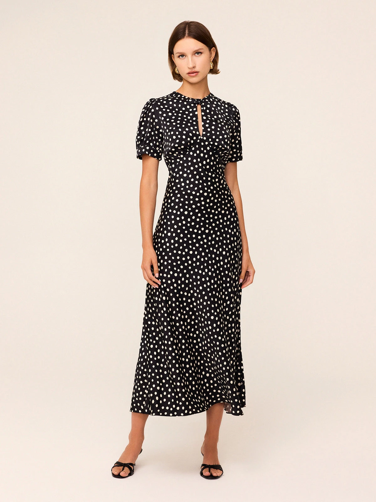 Gwendolyn Black Polka Dot Print Dress 2 Gwendolyn Black Polka Dot Print Dress - Image 2