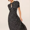 Gwendolyn Black Polka Dot Print Dress