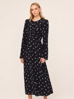 Catarina Black Poppy Print Dress 8 Catarina Black Poppy Print Dress -Kitri Studio 2401113BP CATARINA BLACKPOPPYPRINT 04