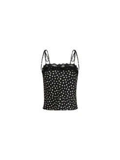Dana Black Polka Dot Print Lace Trim Top 9 Dana Black Polka Dot Print Lace Trim Top -Kitri Studio 2401220BKPD DANA BLACK POLKA DOT