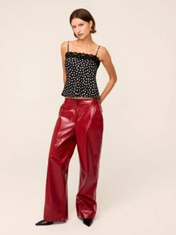 Dana Black Polka Dot Print Lace Trim Top 8 Dana Black Polka Dot Print Lace Trim Top -Kitri Studio 2401220BKPD DANA BLACK POLKA DOT 028V2