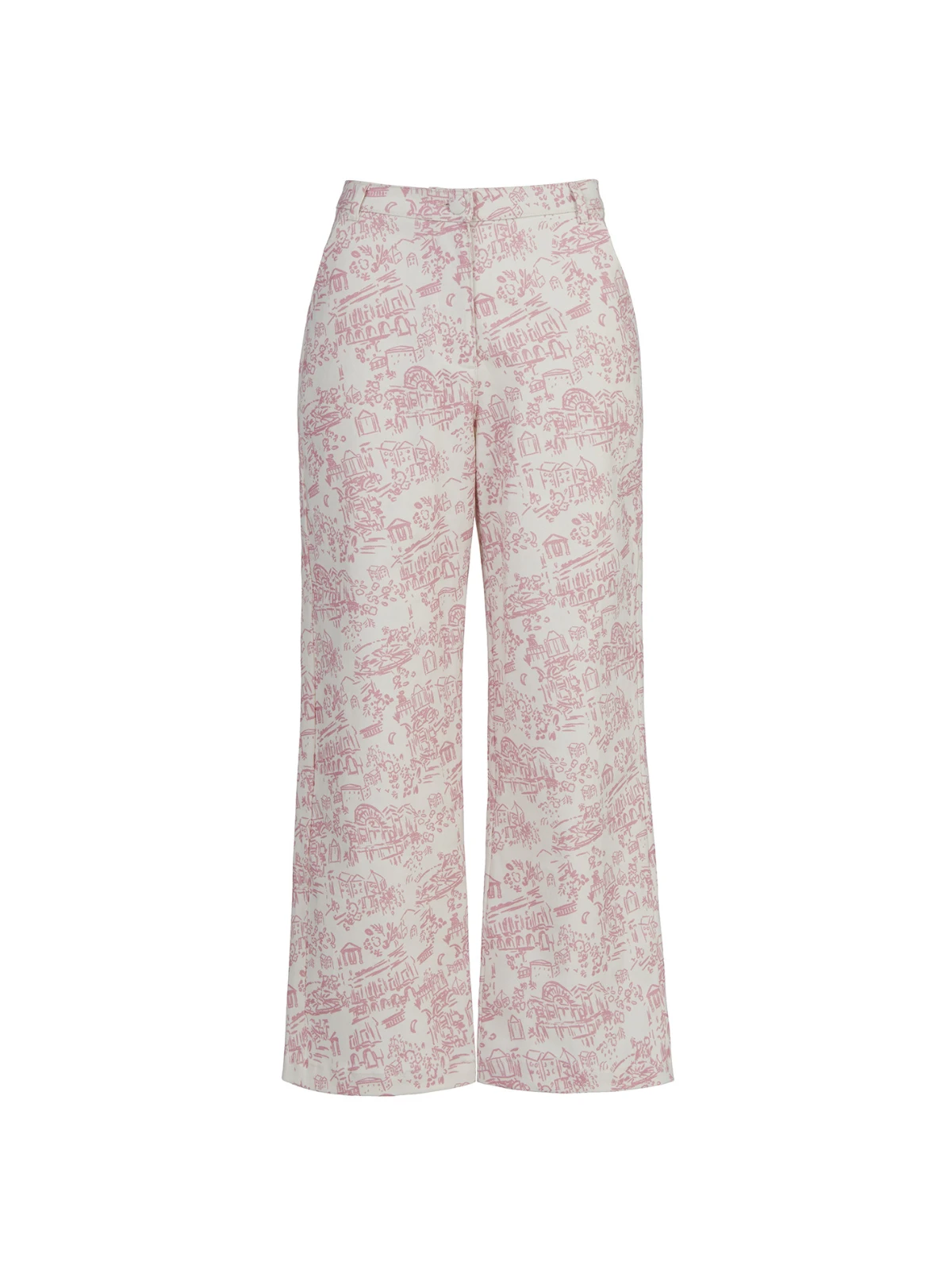 Remi Pink Theatre Print Denim Trousers 5 Remi Pink Theatre Print Denim Trousers - Image 5