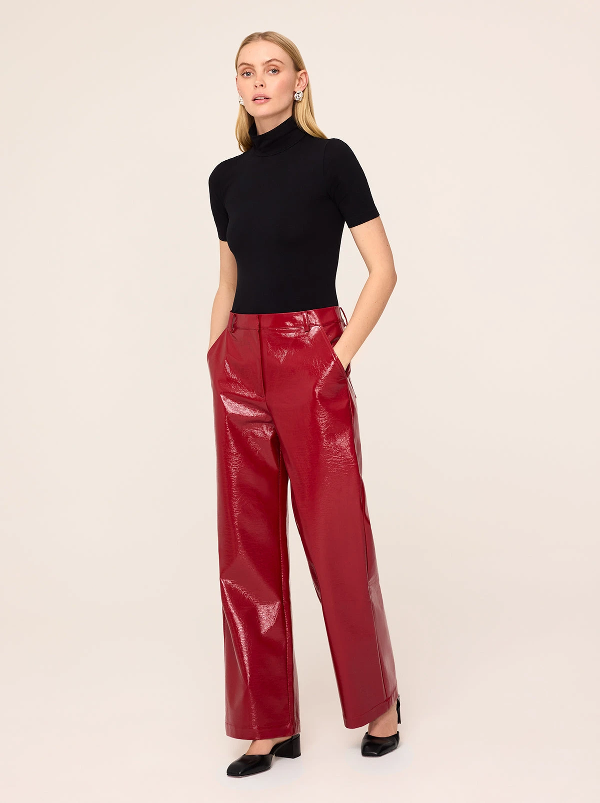 Remi Red Vinyl Trousers 1 Remi Red Vinyl Trousers