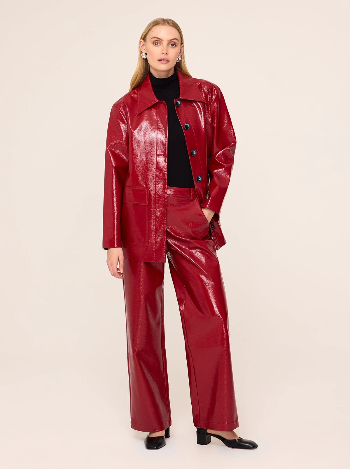 Remi Red Vinyl Trousers 2 Remi Red Vinyl Trousers - Image 2