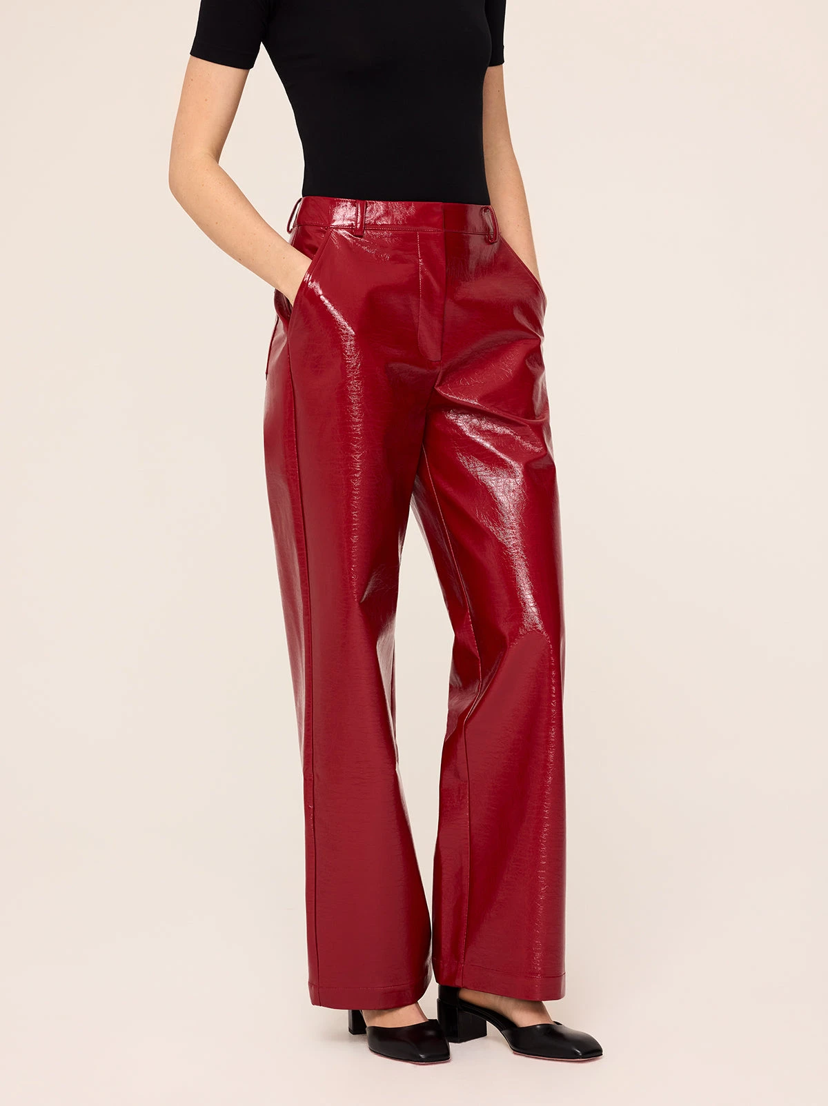 Remi Red Vinyl Trousers 3 Remi Red Vinyl Trousers - Image 3