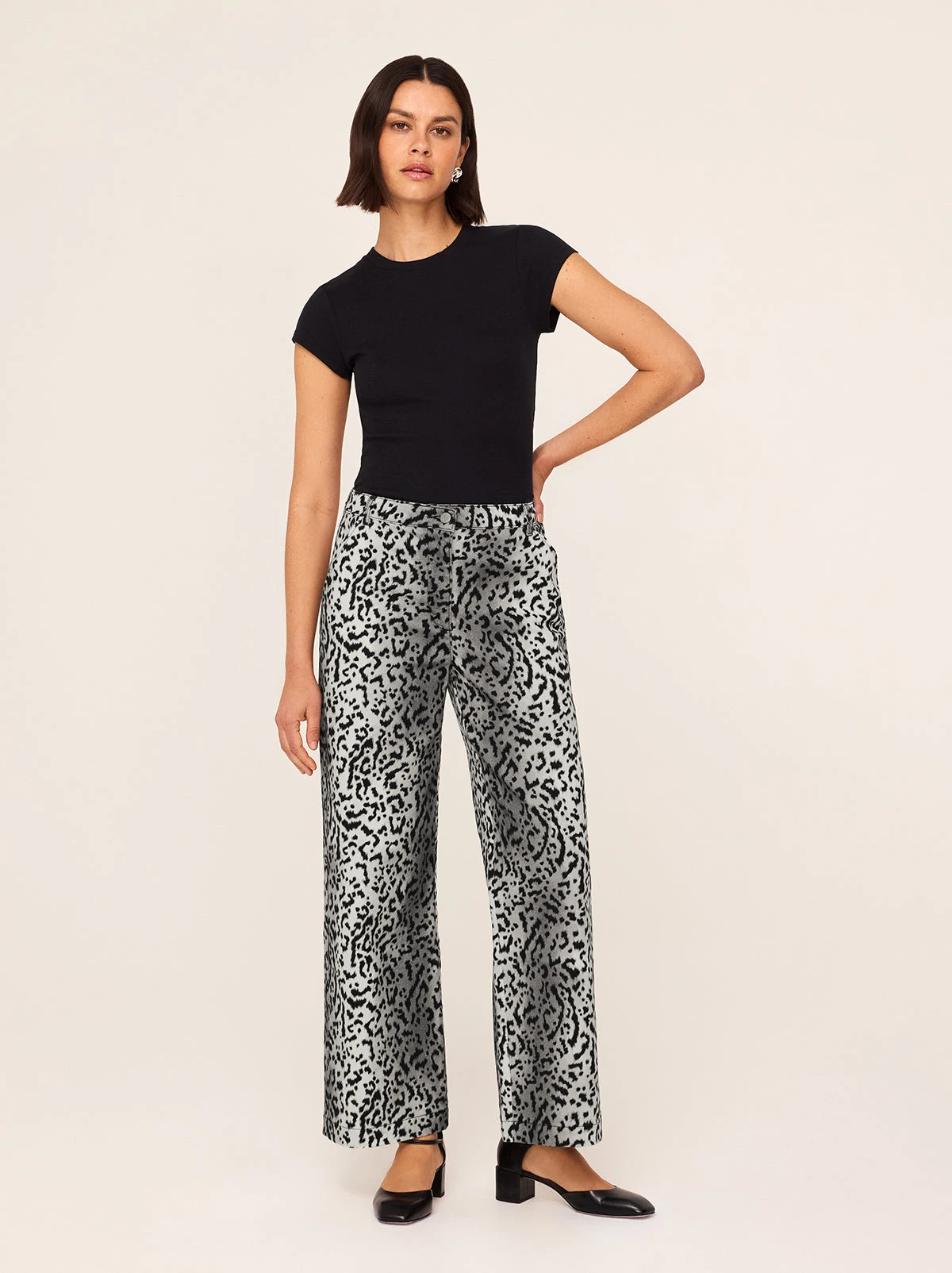Remi Snow Leopard Print Trousers 1 Remi Snow Leopard Print Trousers