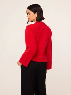 Cleo Red Knit Cardigan -Kitri Studio 2401907R CLEO RED 02