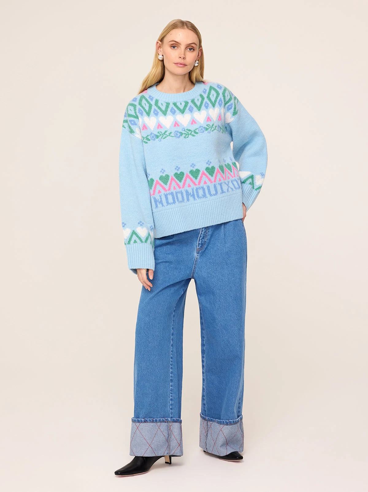 Ashley Blue Fairisle Knit Jumper 4 Ashley Blue Fairisle Knit Jumper - Image 4