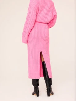 Imelda Pink Cable Knit Midi Skirt 6 Imelda Pink Cable Knit Midi Skirt -Kitri Studio 2401920SP IMELDA PINK 02