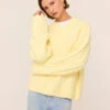 Everly Lemon Cable Knit V-Neck Jumper