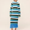 Ondine Blue Multi Crochet Knit Dress