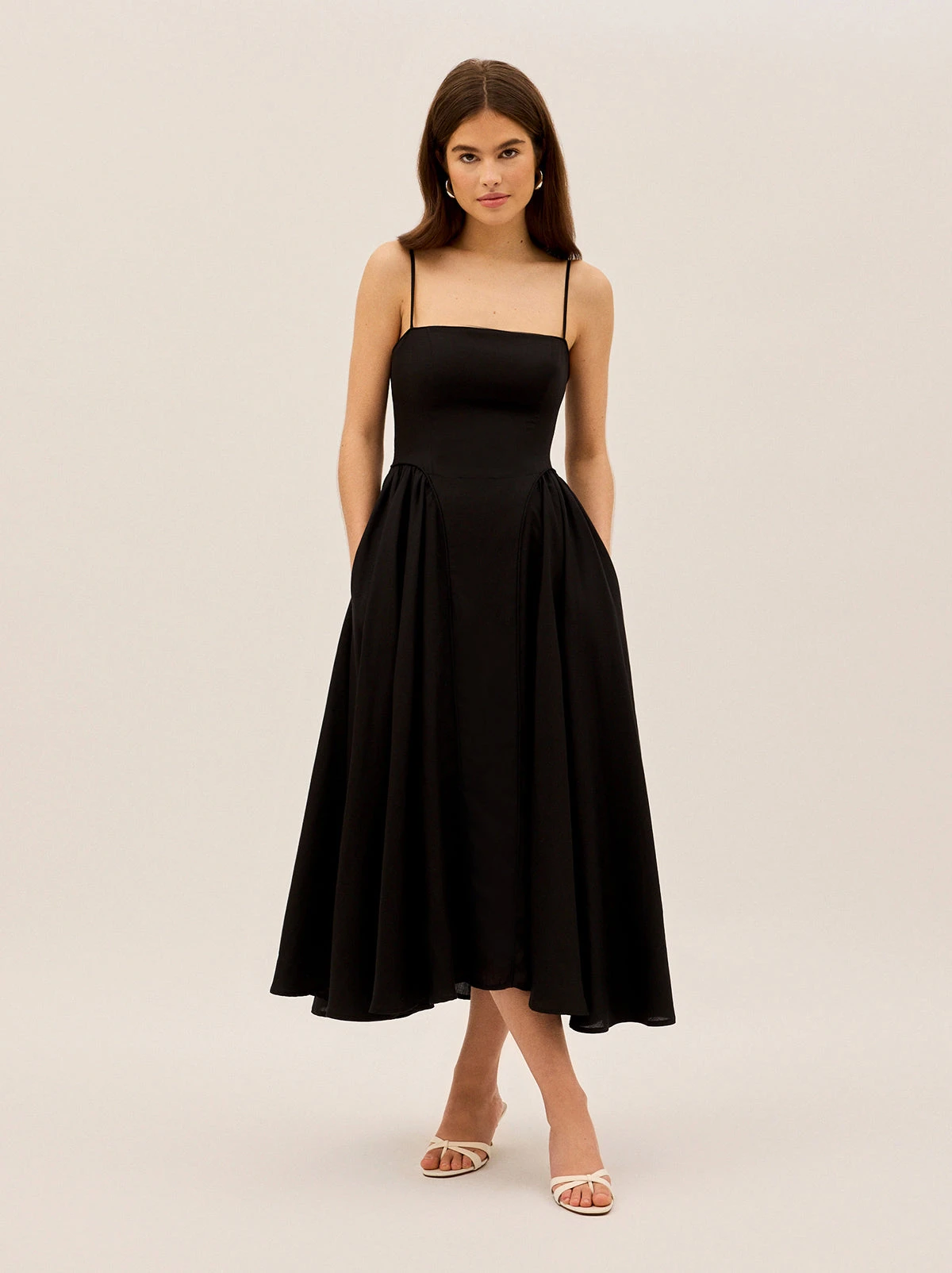 Alberta Black Linen Blend Dress 2 Alberta Black Linen Blend Dress - Image 2