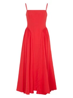 Alberta Red Linen Blend Dress -Kitri Studio 2404107RALBERTAREDMANNEQUINV2