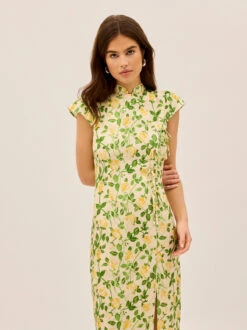 Elena Yellow Rose Printed Jacquard Dress 8 Elena Yellow Rose Printed Jacquard Dress -Kitri Studio 2404128YR ELENAYELLOWROSE 003 V2