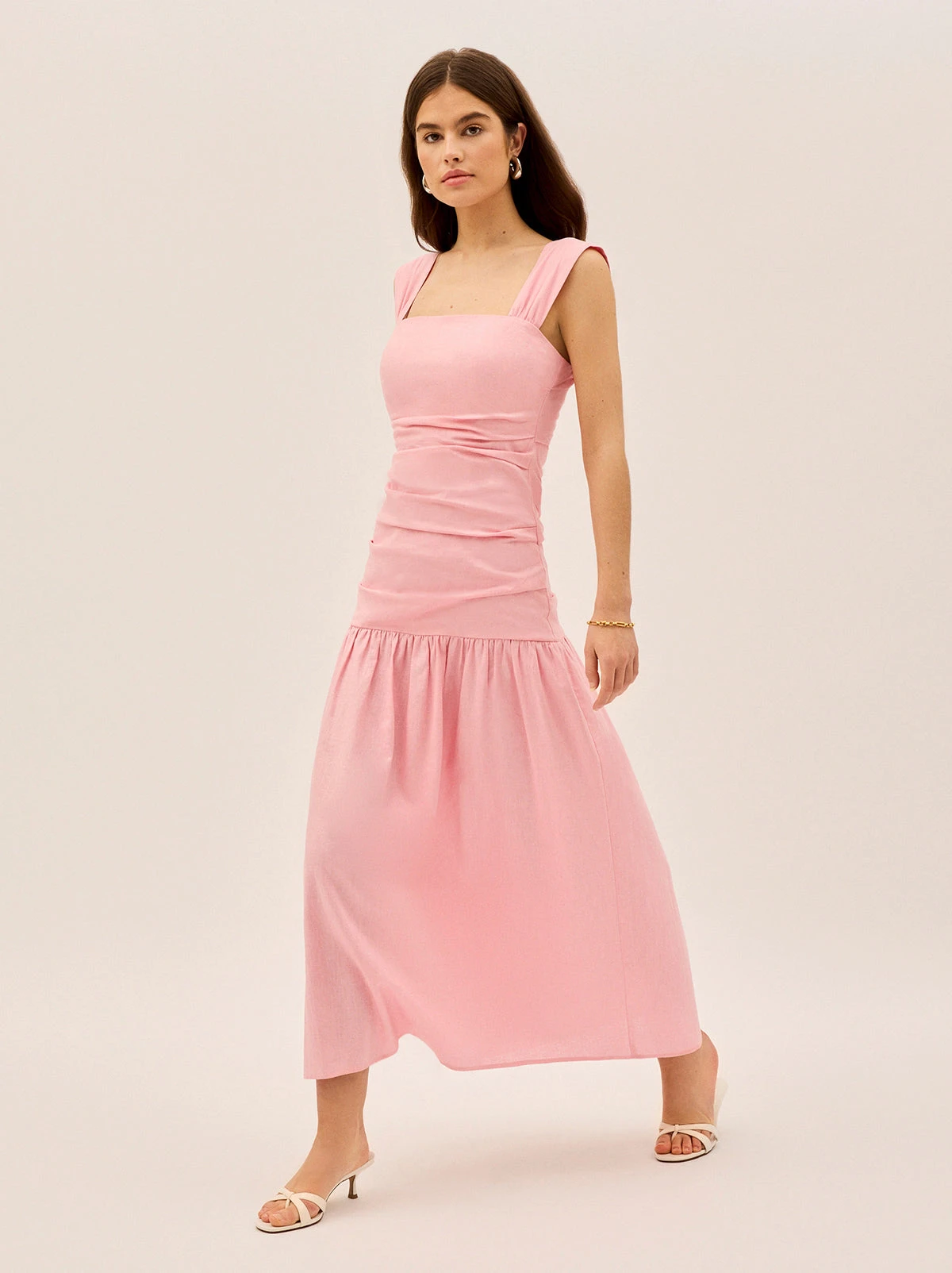Reese Pink Cotton Linen Dress 8 Reese Pink Cotton Linen Dress - Image 8