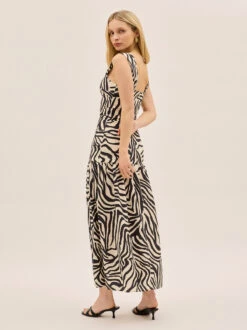 Reese Cotton Linen Zebra Print Dress -Kitri Studio 2404150ZREESEZEBRAECOMV2004