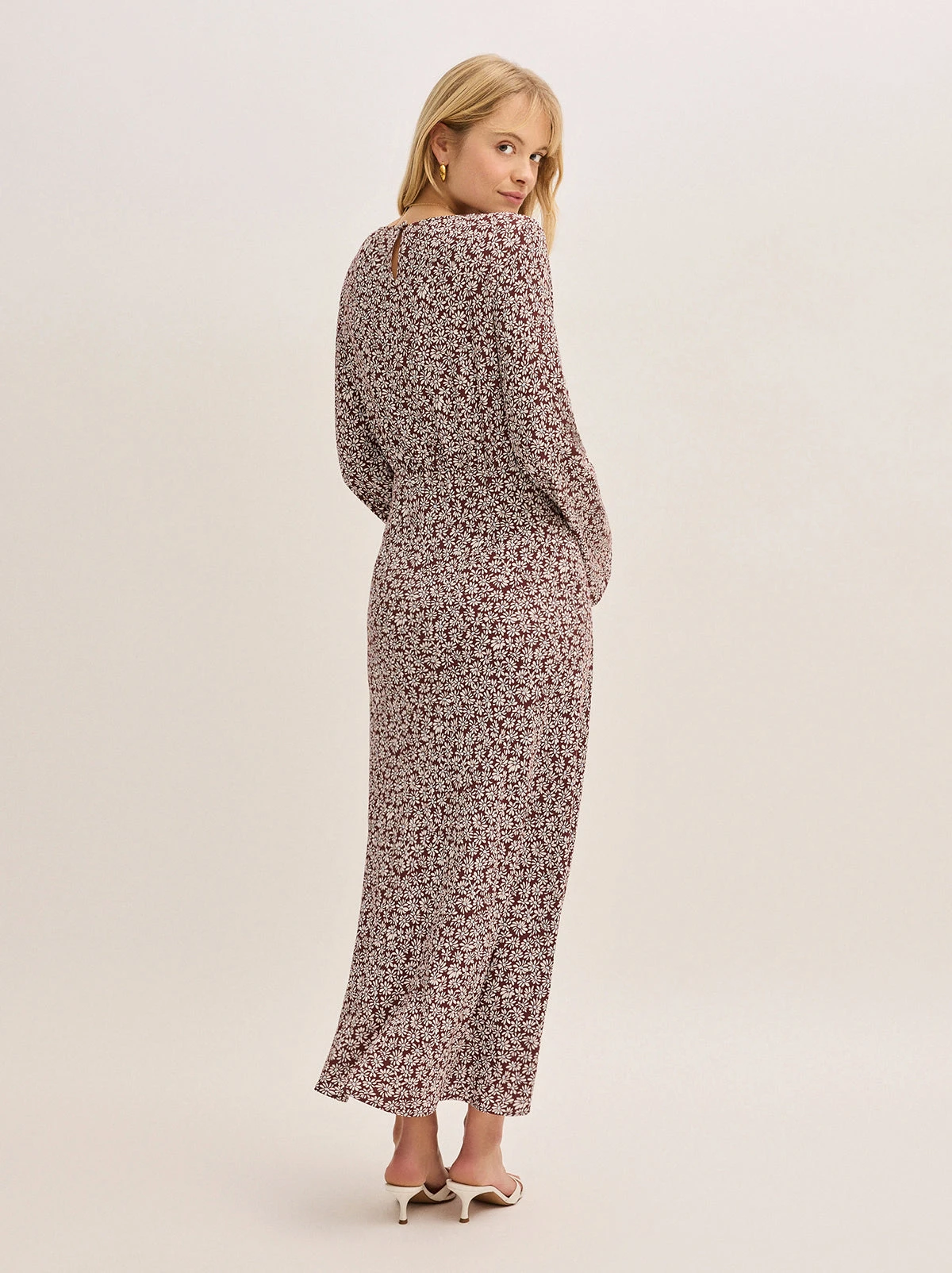 Adaline Aubergine Daisy Print Dress 6 Adaline Aubergine Daisy Print Dress - Image 6