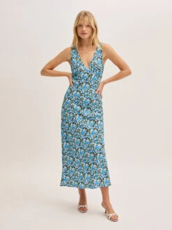Danna Blue Floral Print Dress 8 Danna Blue Floral Print Dress -Kitri Studio 2404153BF DANNABLUEFLORAL 03