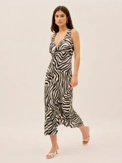 Danna Zebra Print Satin Dress -Kitri Studio 2404153Z DANNAZEBRA 003 V2