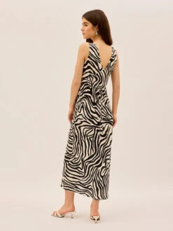Danna Zebra Print Satin Dress -Kitri Studio 2404153Z DANNAZEBRA 005 V2