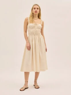 Arya Ivory Cotton Linen Dress 7 Arya Ivory Cotton Linen Dress -Kitri Studio 2404155CARYAIVORYECOMV2001