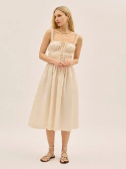 Arya Ivory Cotton Linen Dress 8 Arya Ivory Cotton Linen Dress -Kitri Studio 2404155CARYAIVORYECOMV2002