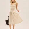 Arya Ivory Cotton Linen Dress