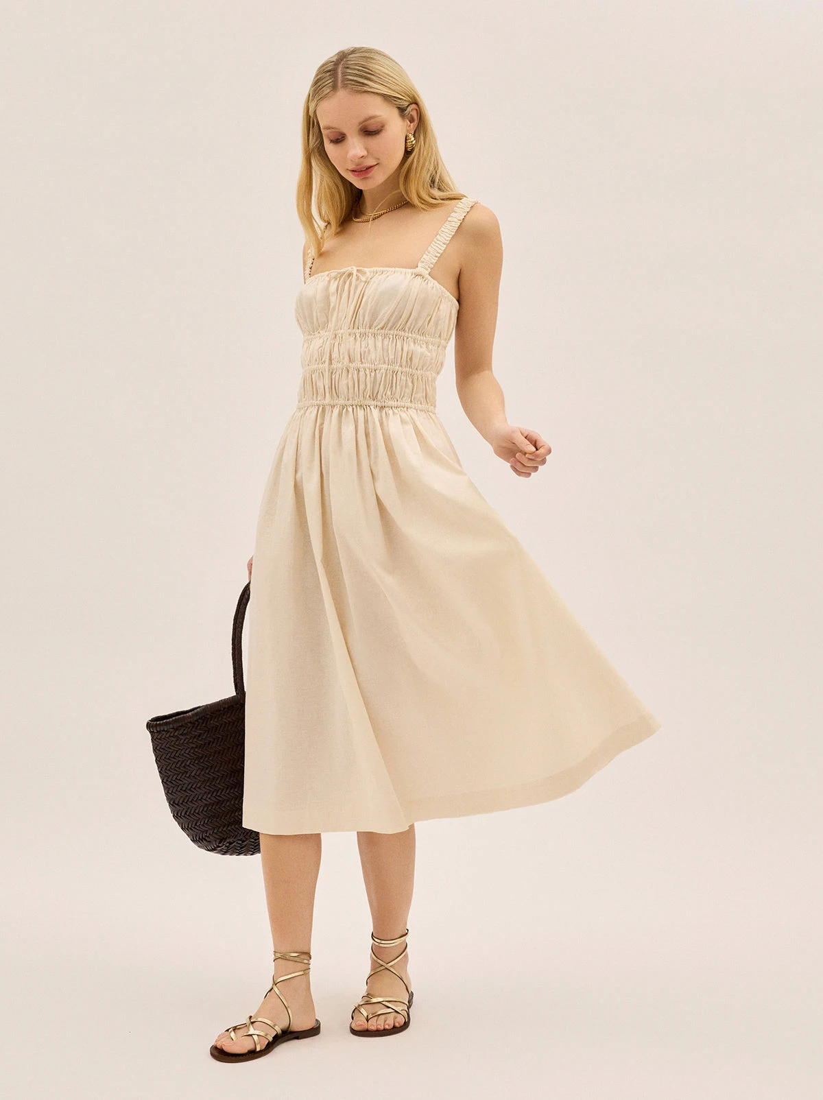 Arya Ivory Cotton Linen Dress 1 Arya Ivory Cotton Linen Dress