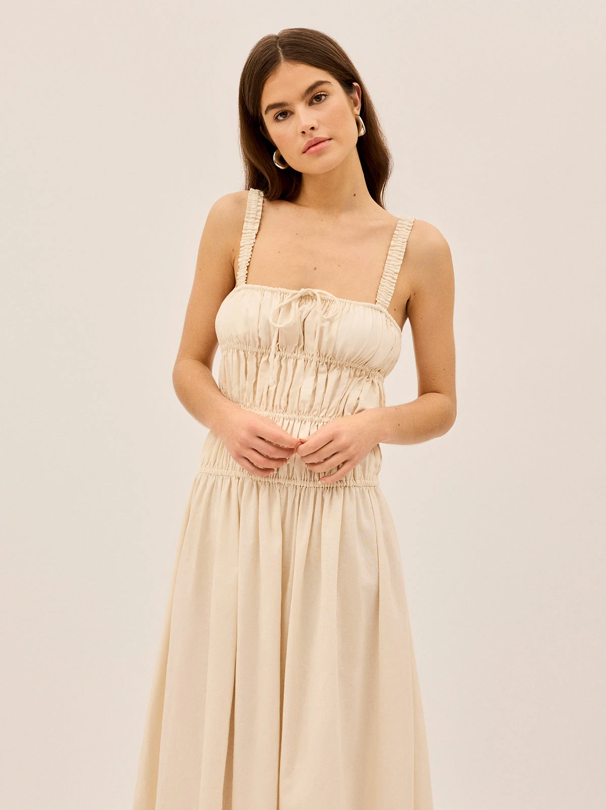 Arya Ivory Cotton Linen Dress 5 Arya Ivory Cotton Linen Dress - Image 5