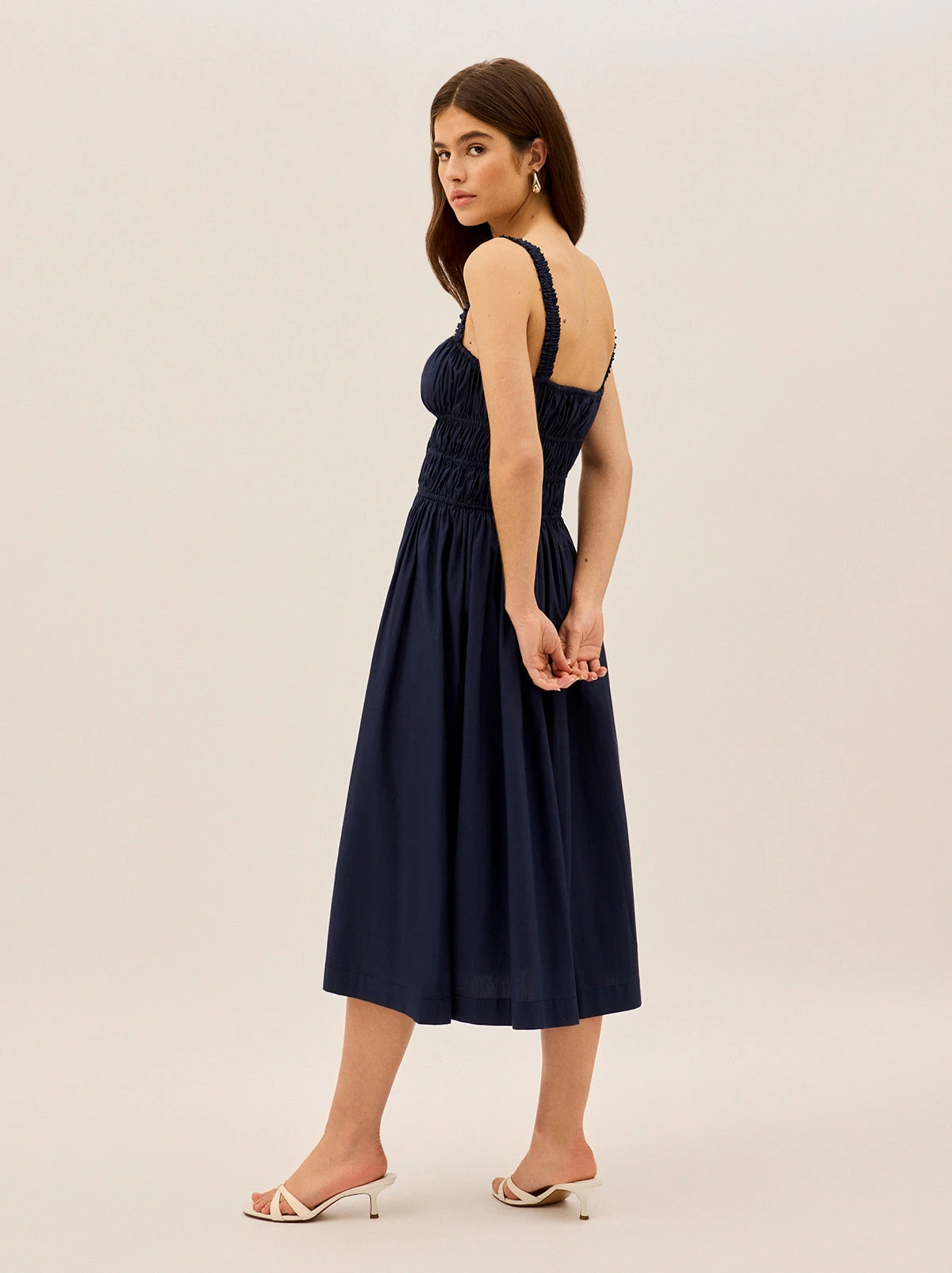Arya Navy Cotton Midi Dress 5 Arya Navy Cotton Midi Dress - Image 5