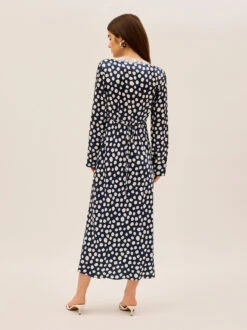 Zelda Navy Polka Dot Satin Dress 8 Zelda Navy Polka Dot Satin Dress -Kitri Studio 2404159NPD ZELDANAVYPOLKADOT 004 V2