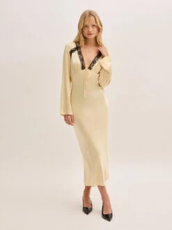 Zelda Butter Yellow Satin Dress 8 Zelda Butter Yellow Satin Dress -Kitri Studio 2404159Y ZELDABUTTER 06