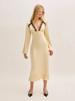Zelda Butter Yellow Satin Dress 9 Zelda Butter Yellow Satin Dress -Kitri Studio 2404159Y ZELDABUTTER 07