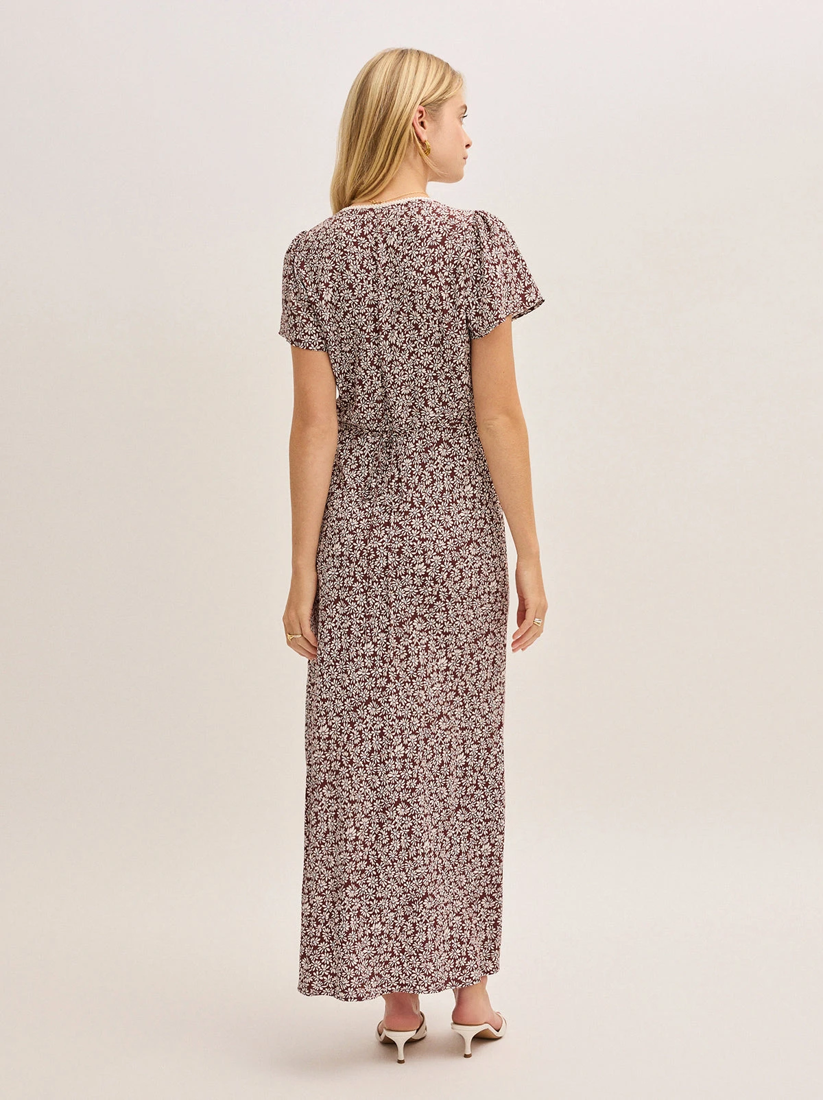 Talia Aubergine Daisy Print Dress 5 Talia Aubergine Daisy Print Dress - Image 5
