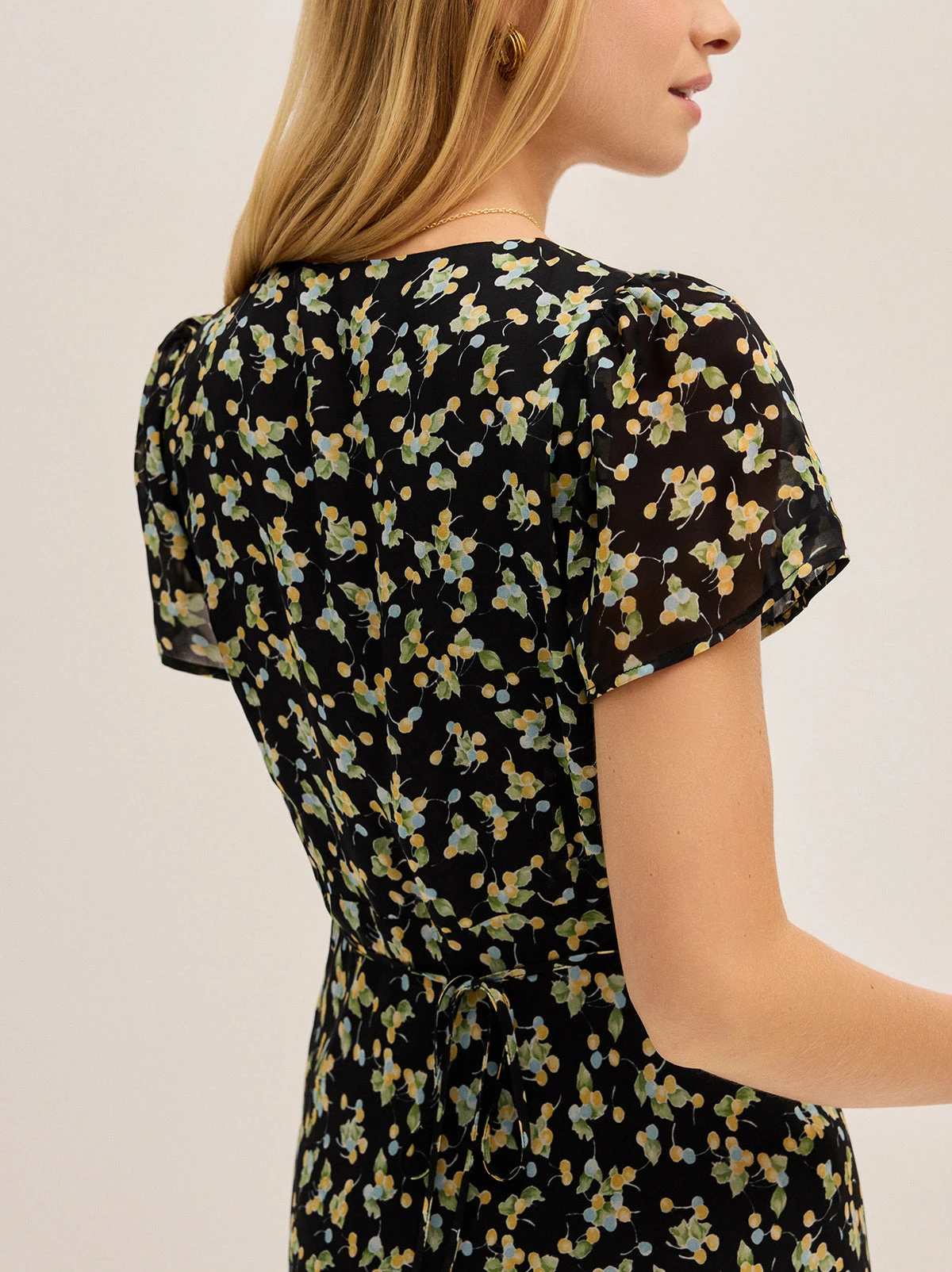 Talia Black Cherry Print Dress 10 Talia Black Cherry Print Dress - Image 10