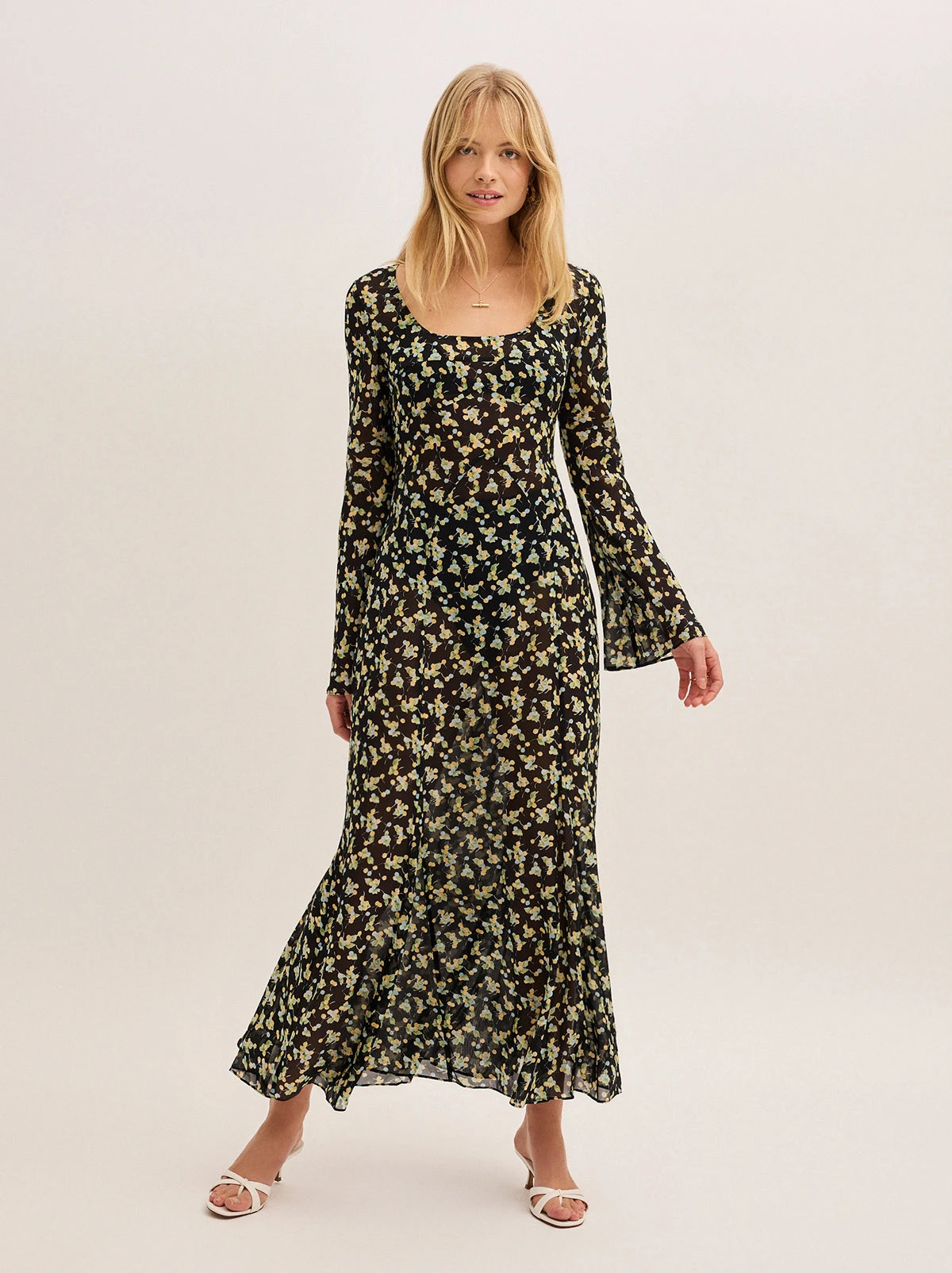 Alessia Black Cherry Print Maxi Dress 2 Alessia Black Cherry Print Maxi Dress - Image 2