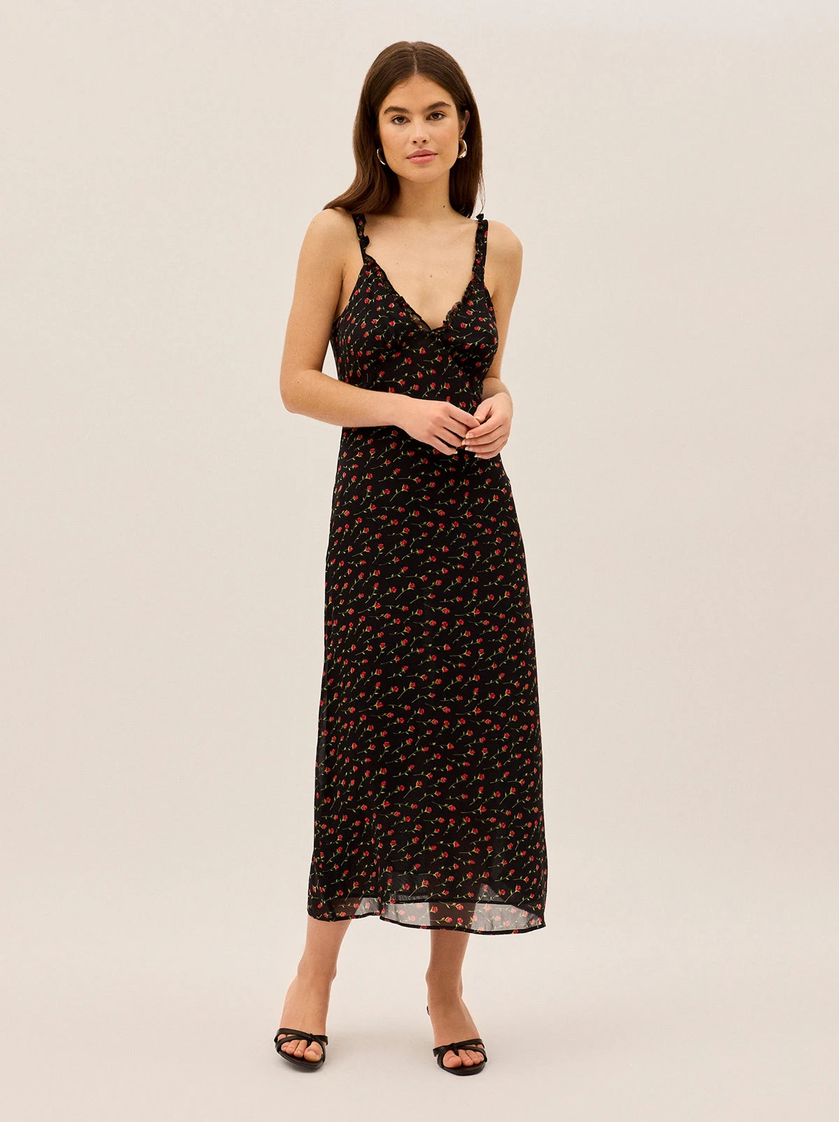 Norah Black Rose Print Dress 2 Norah Black Rose Print Dress - Image 2