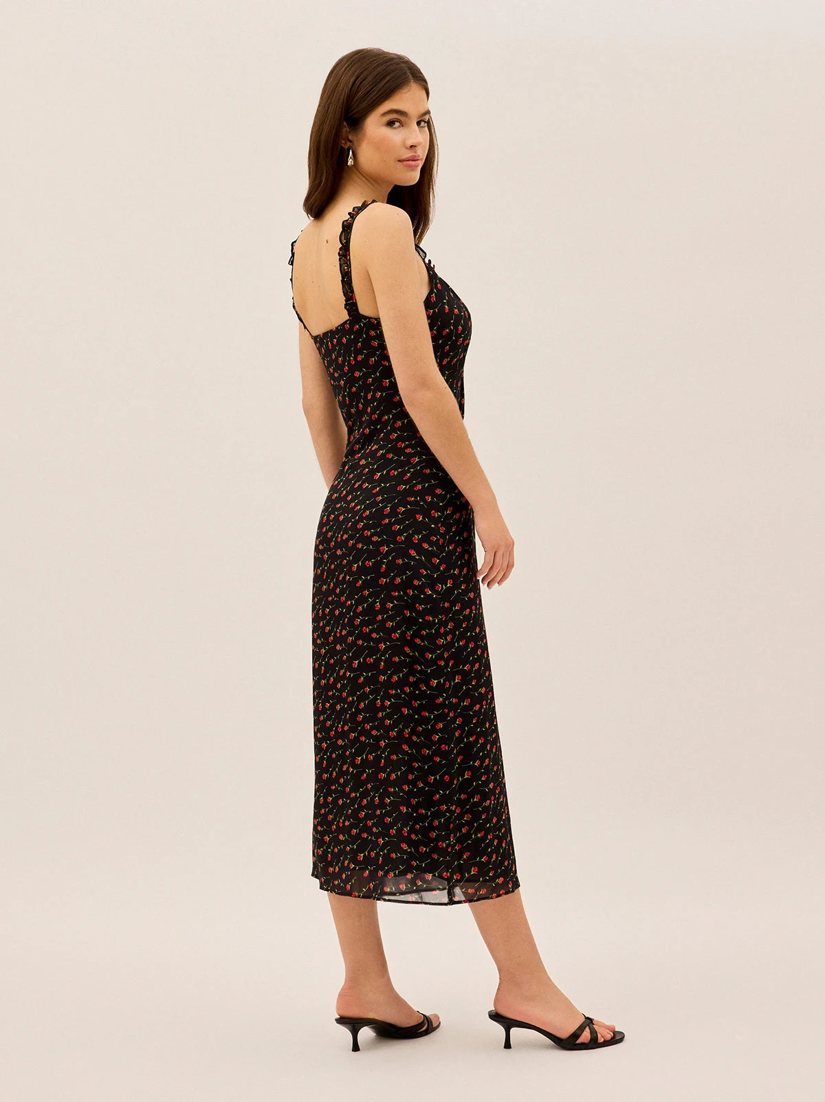 Norah Black Rose Print Dress 3 Norah Black Rose Print Dress - Image 3