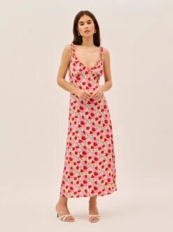 Alma Pink Floral Shirred Maxi Dress 10 Alma Pink Floral Shirred Maxi Dress -Kitri Studio 2404167PPF ALMAPINKFLORAL 005 V2
